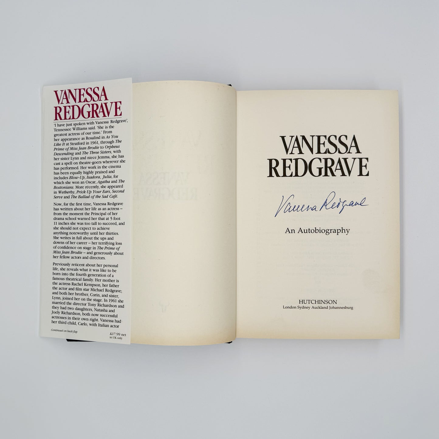 Redgrave, Vanessa - An Autobiography (Signed)