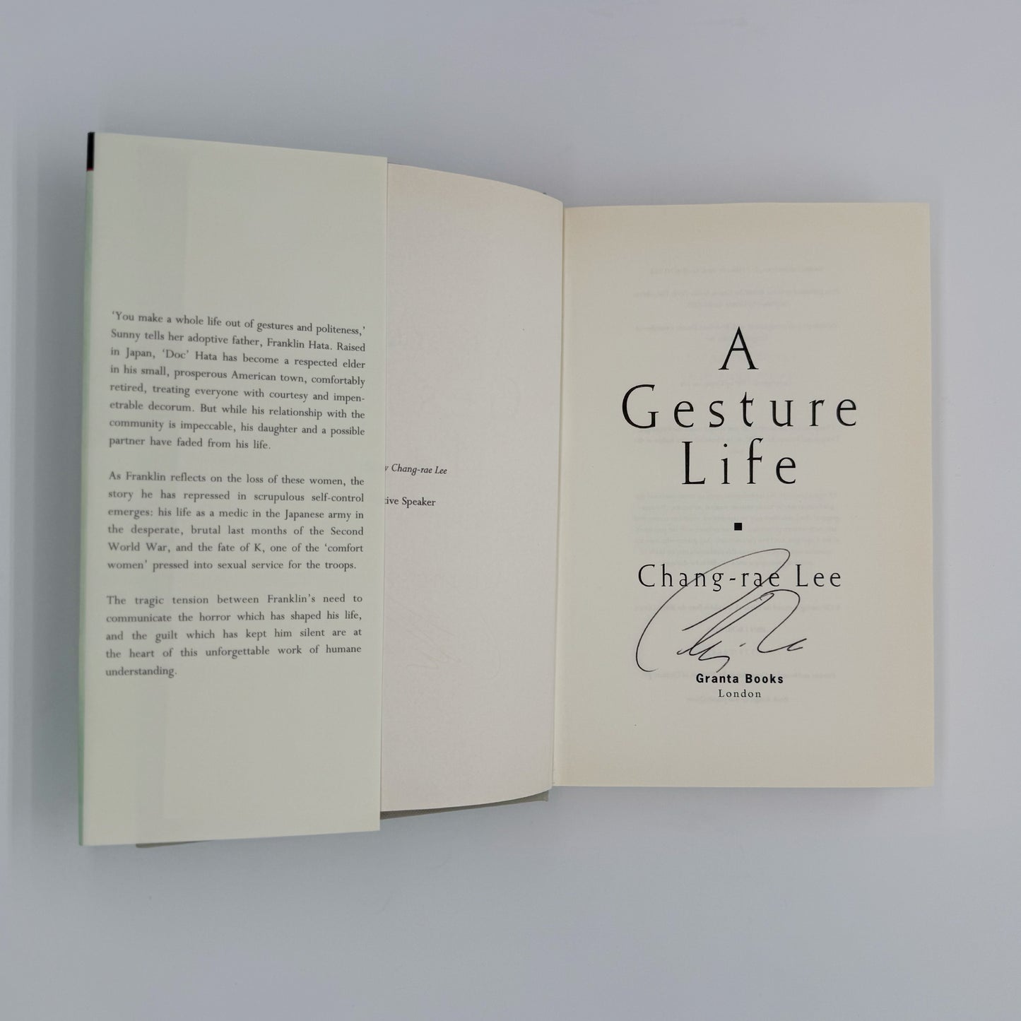 Lee, Chang-Rae - A Gesture Life (Signed)