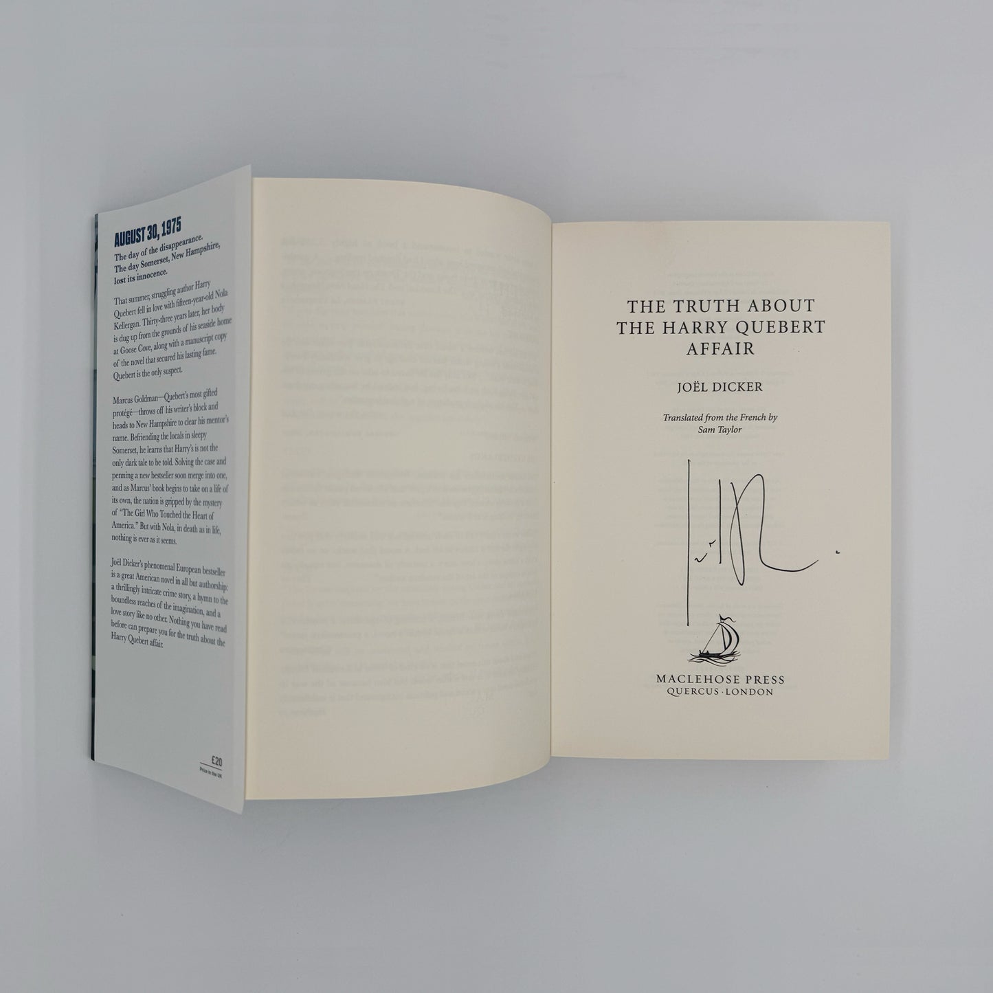 Dicker, Joel - The Truth About the Harry Quebert Affair (Signed)