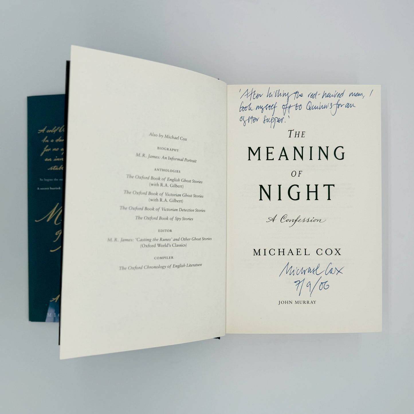 Cox, Michael - The Meaning of Night (Signed)