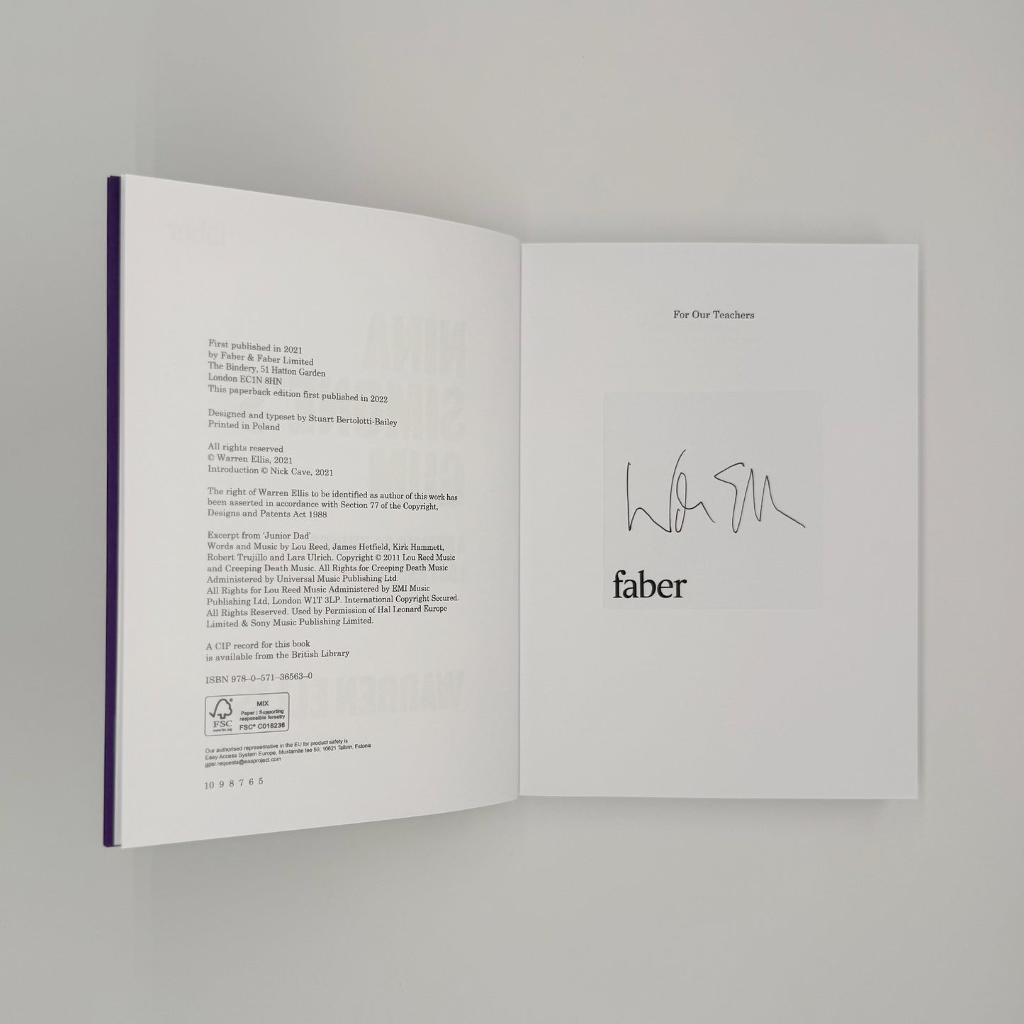 Ellis, Warren - Nina Simone’s Gum (Signed)