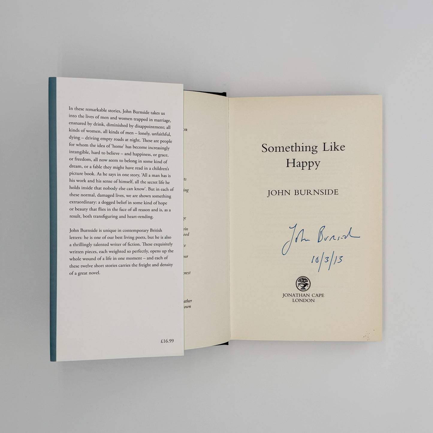Burnside, John - Something Like Happy (Signed)