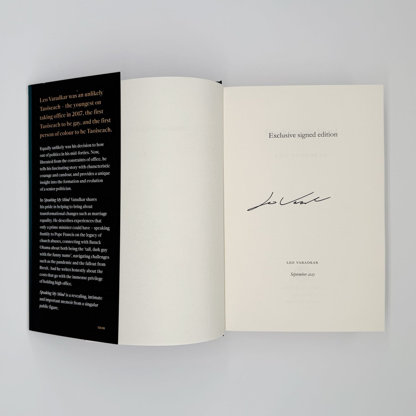 Varadkar, Leo - Speaking My Mind (Signed)