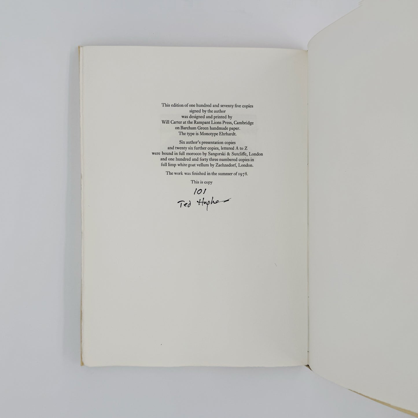 Hughes, Ted - Moortown Elegies (Signed)