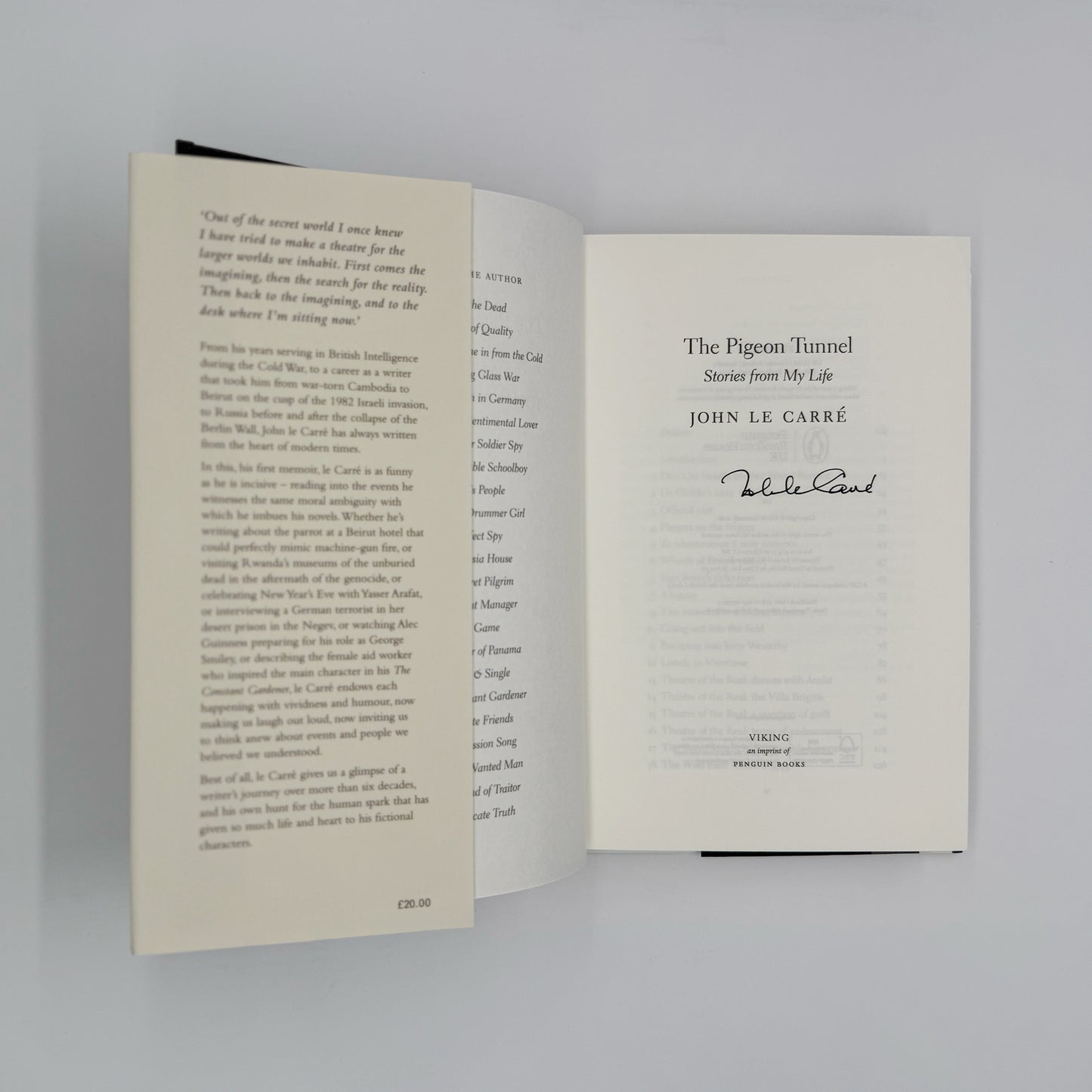 Le Carre, John - The Pigeon Tunnel (Signed)