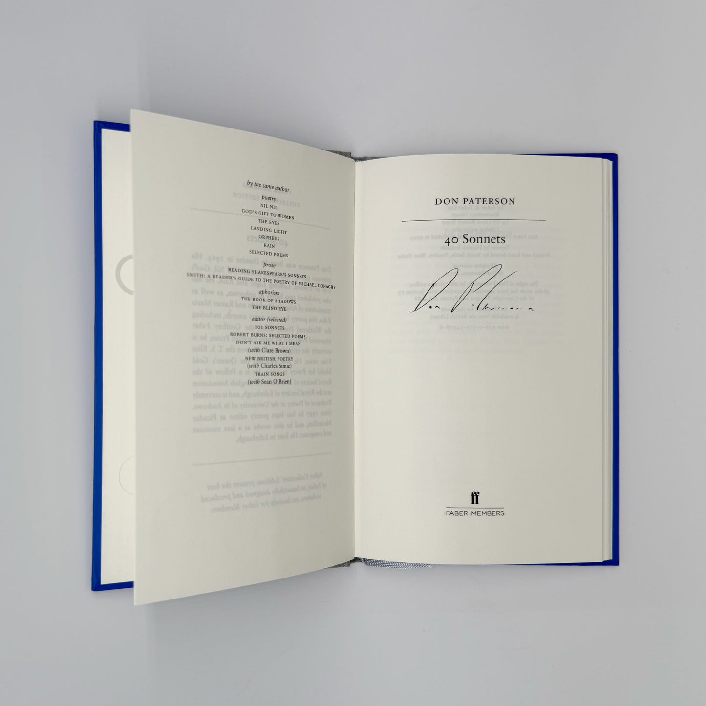 Paterson, Don - 40 Sonnets (Signed)