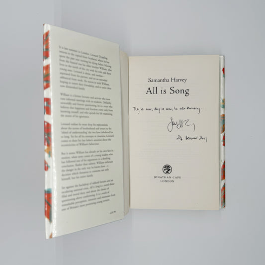 Harvey, Samantha - All is Song (Signed)
