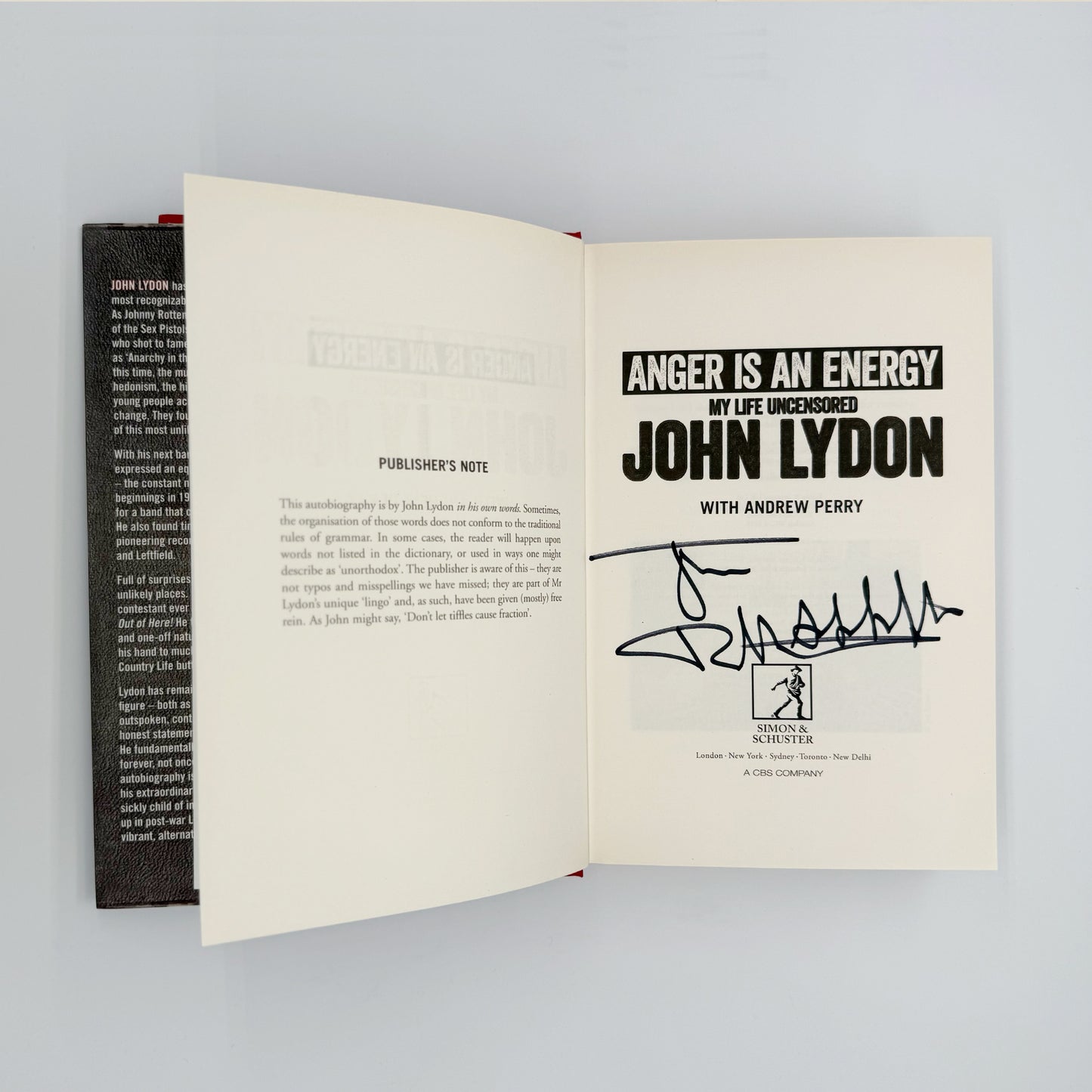 Lydon, John - Anger is an Energy (Signed)