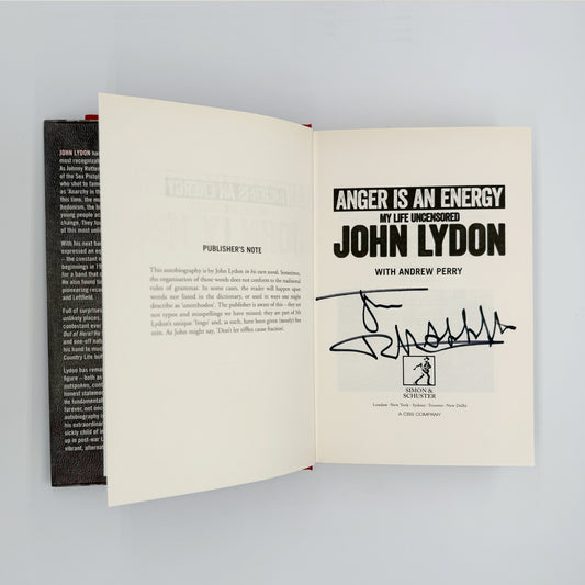 Lydon, John - Anger is an Energy (Signed)