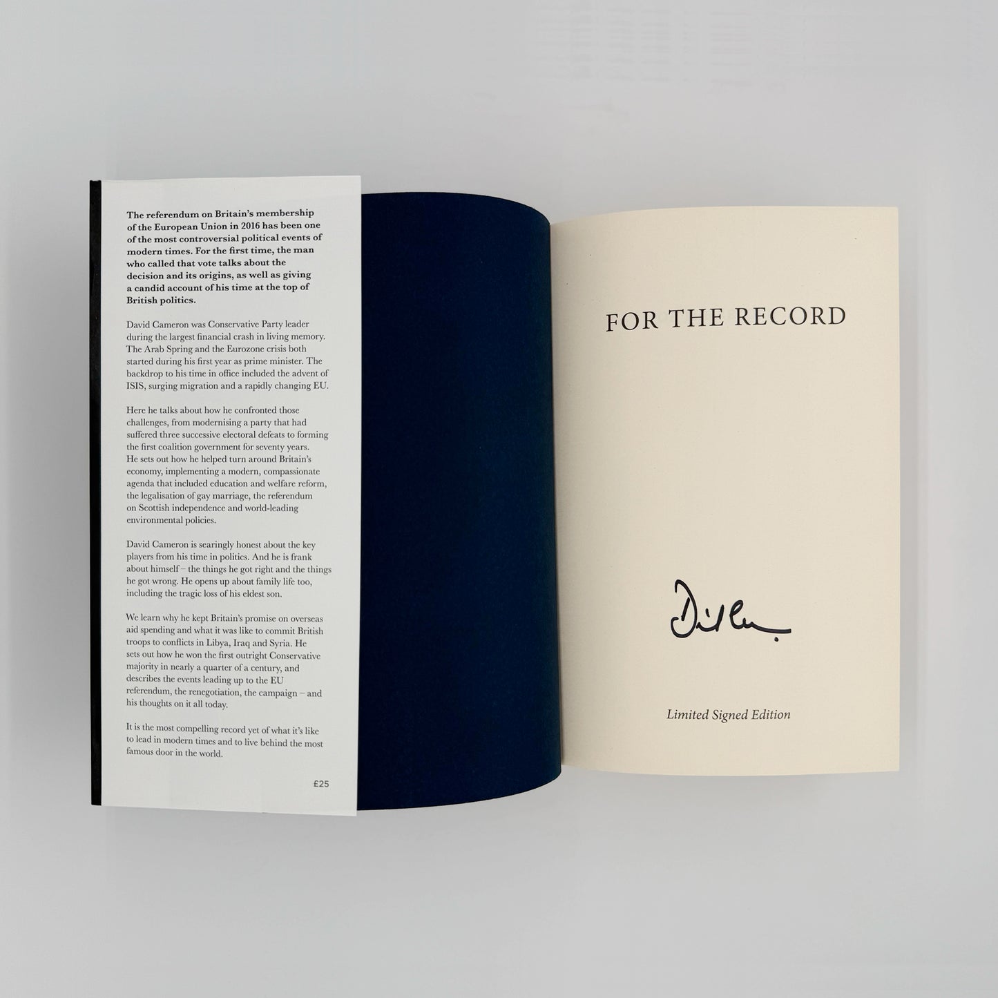 Cameron, David - For The Record (Signed)