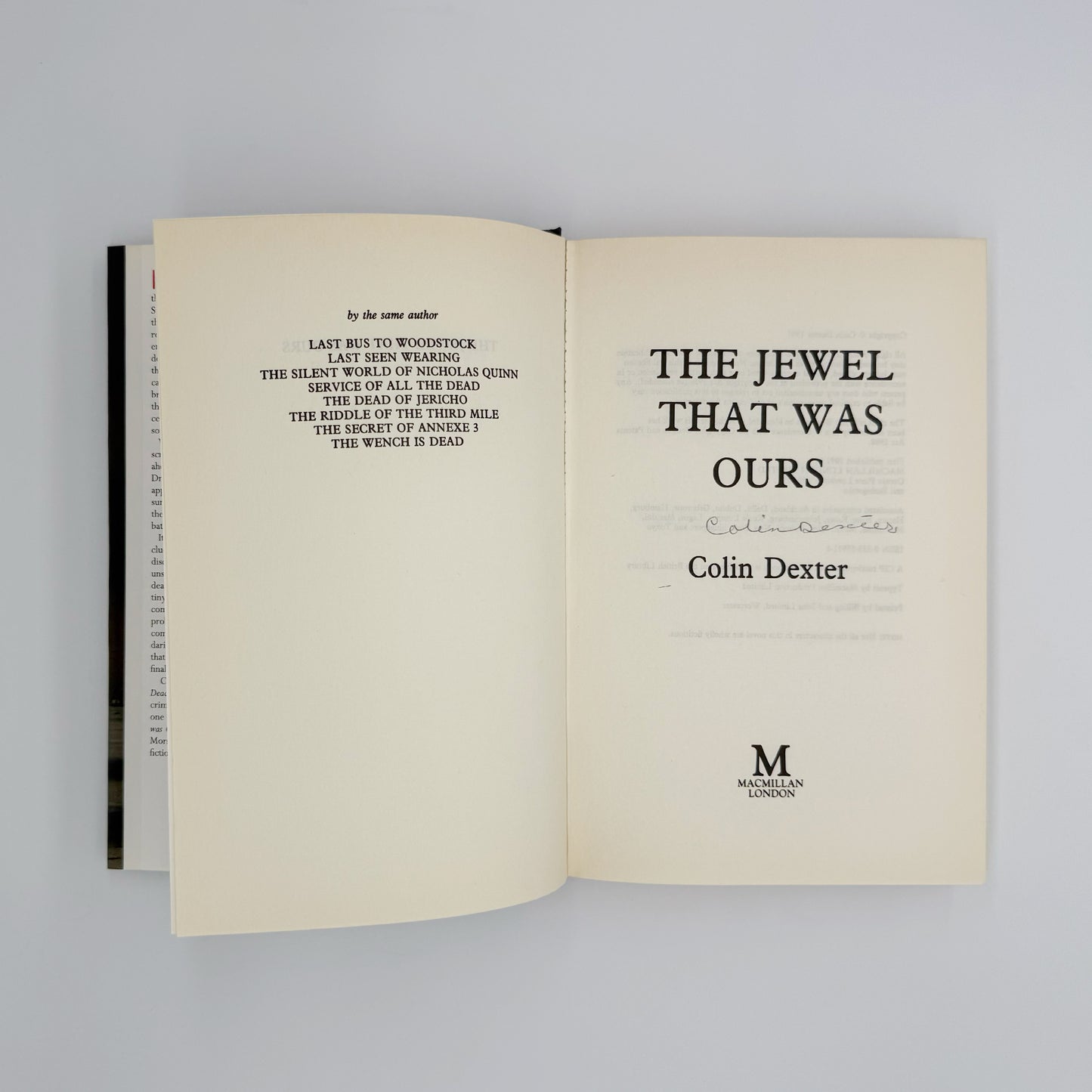 Dexter, Colin - The Jewel That Was Ours (Signed)