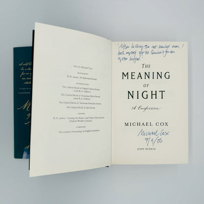 Cox, Michael - The Meaning of Night (Signed)