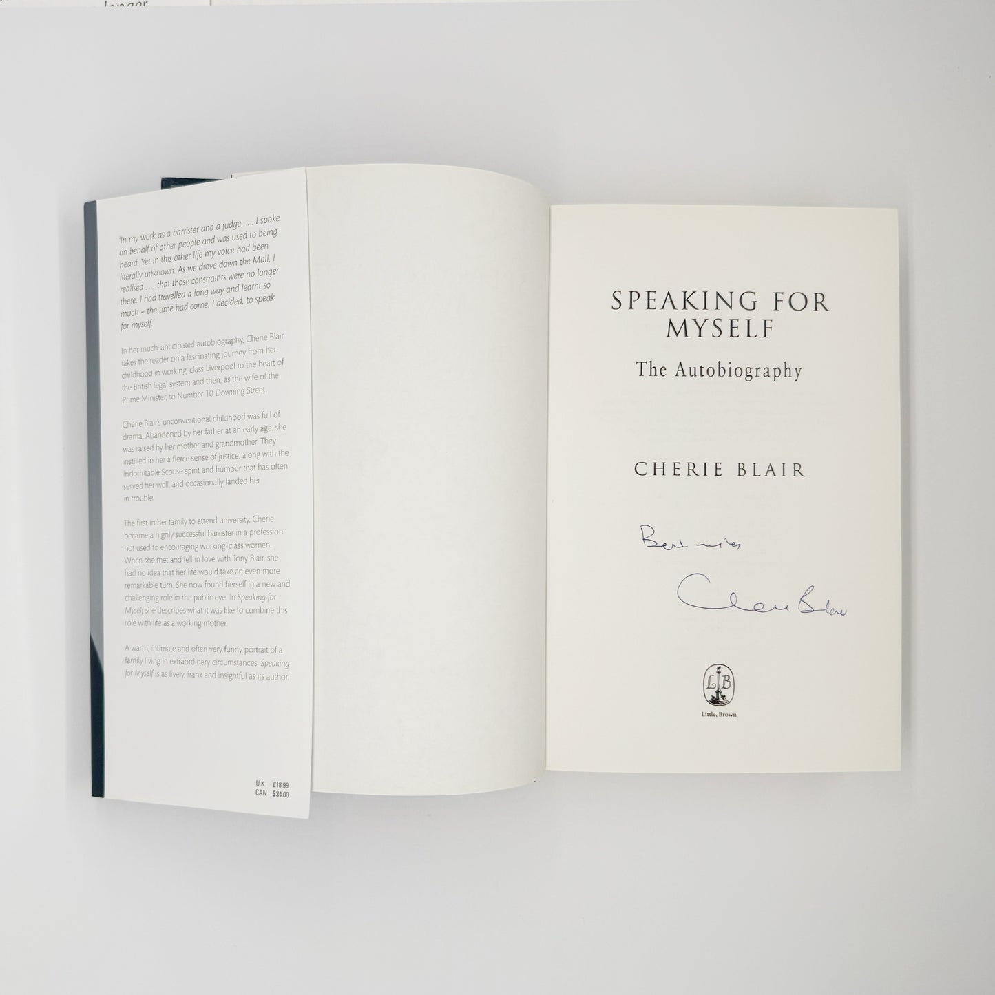 Blair, Cherie - Speaking for Myself (Signed)