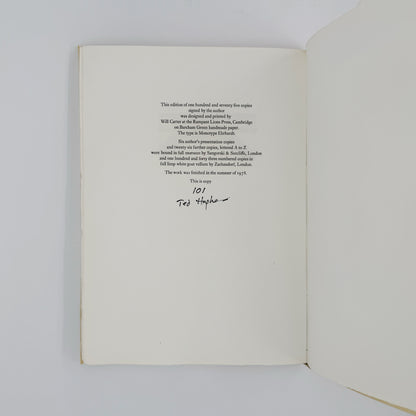 Hughes, Ted - Moortown Elegies (Signed)