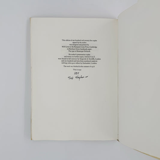 Hughes, Ted - Moortown Elegies (Signed)