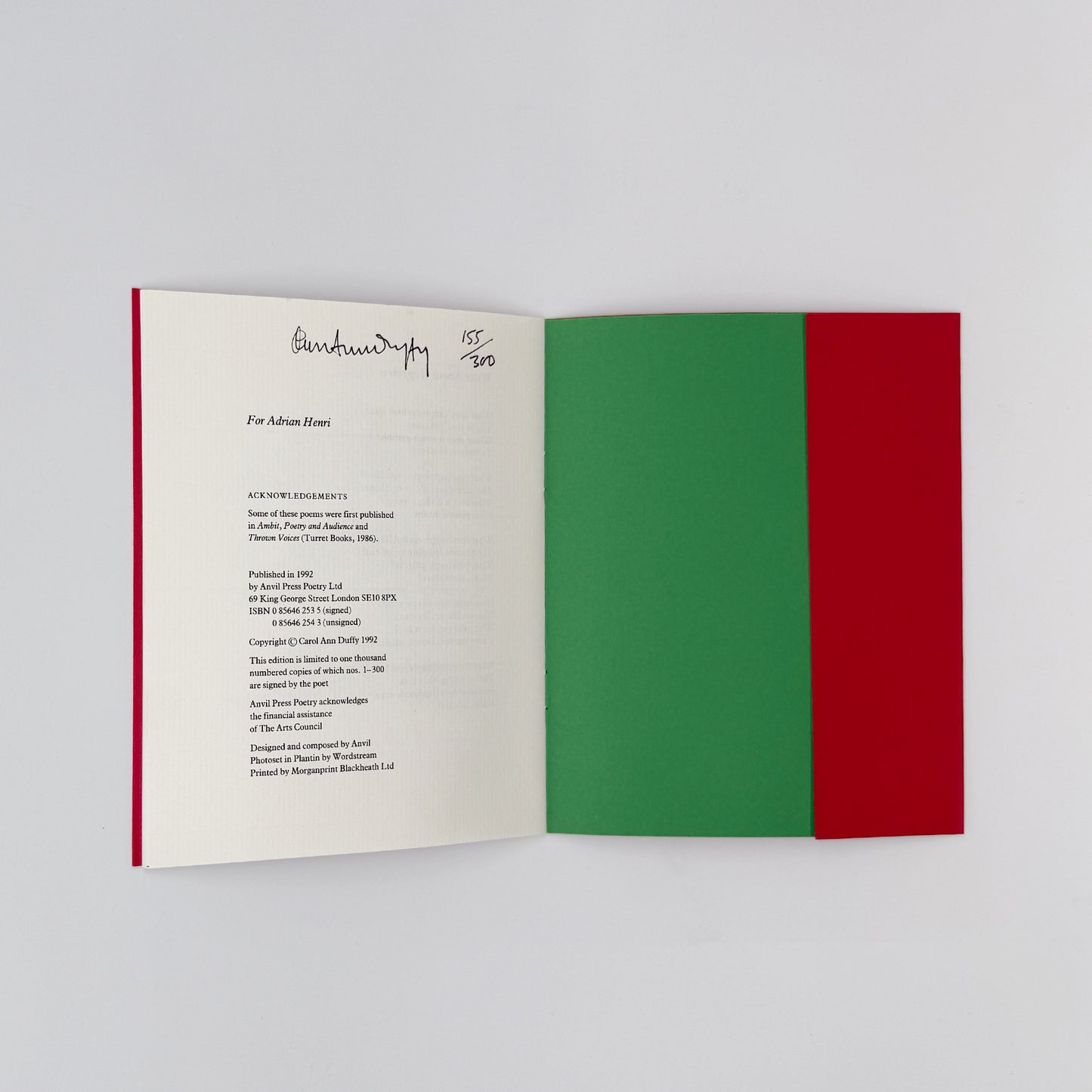Duffy, Carol Ann - William & the ex-Prime Minister (Signed)