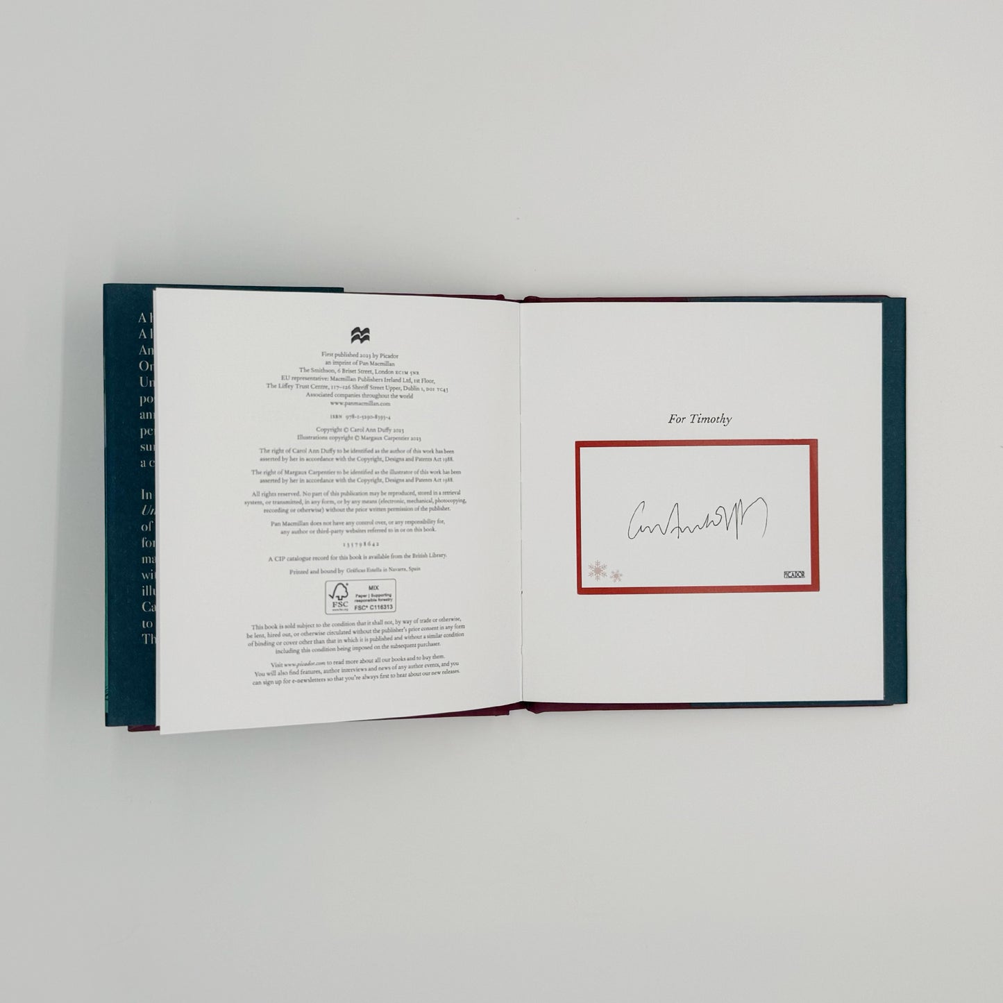 Duffy, Carol Ann - Christmas Eve At The Moon Under Water (Signed)